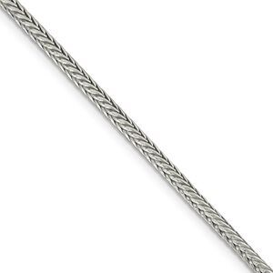 2.5mm Sterling Silver D/C Solid Round Franco Chain Necklace, 18 Inch